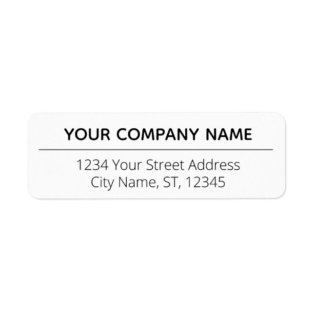 Simple Custom Company Business Return Address (Front)