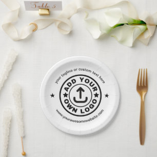 Simple Custom Company Logo Business Event Supplies Paper Plate