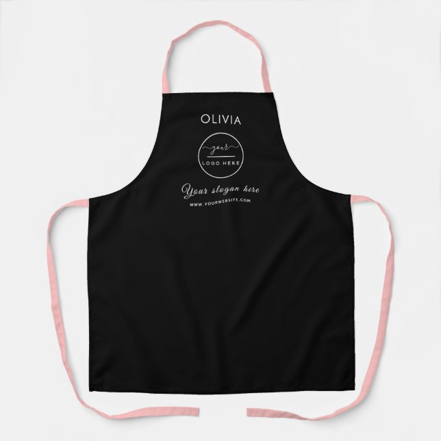 Simple Custom Company Logo personalized black Apro Apron (Front)