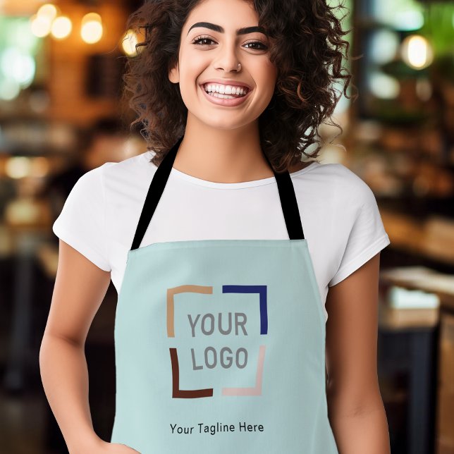 Simple Custom Company Logo personalized turquoise Apron (Simple Custom Company Logo personalized turquoise Apron)