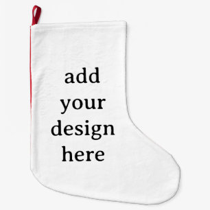 Simple Custom Coral Fleece Red Back Panel Large Christmas Stocking