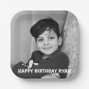 Simple Custom create your own photo Paper Plate 