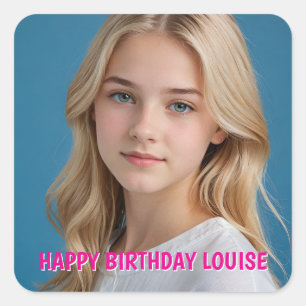 Simple Custom create your own photo  Square Sticker