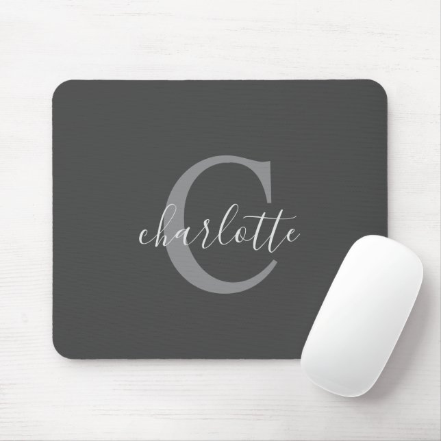 Simple Custom Dark Grey Mouse Pad (With Mouse)