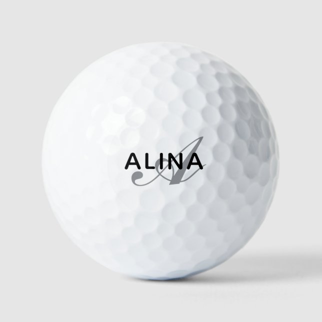 Simple Custom Design Personalized Name Monogram Golf Balls (Front)