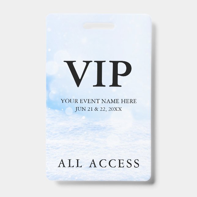 Simple Custom Event All Access VIP Badge (Front)