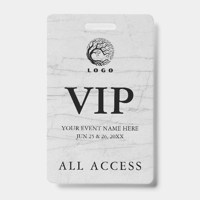 Simple Custom Event All Access VIP Badge (Front)