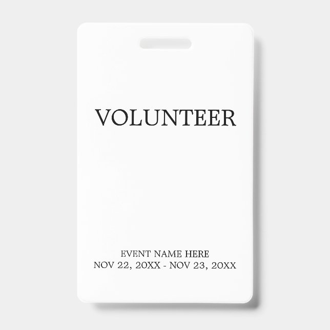 Simple Custom Event All Access VIP Badge (Front)