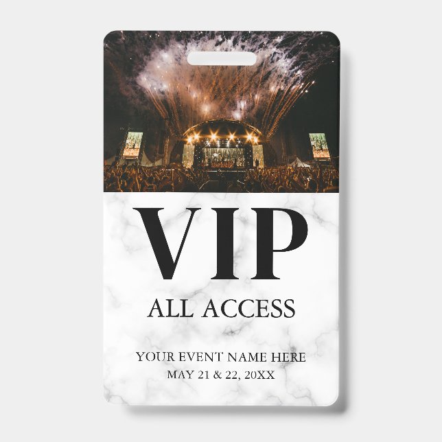 Simple Custom Event All Access VIP Badge (Front)