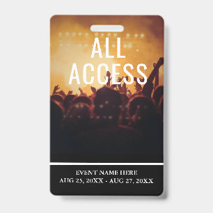 Simple Custom Event All Access VIP Badge