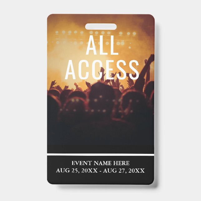 Simple Custom Event All Access VIP Badge (Front)