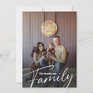 Simple Custom Family Photo Holiday Card
