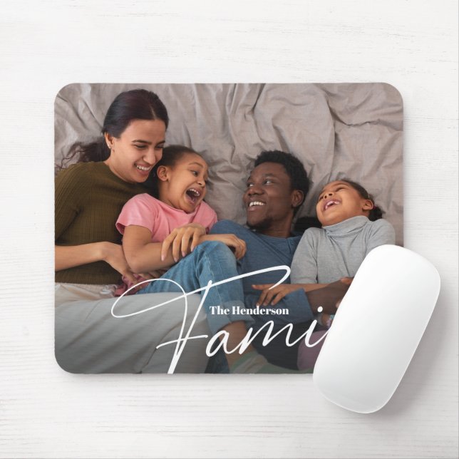 Simple Custom Family Photo Mouse Pad (With Mouse)