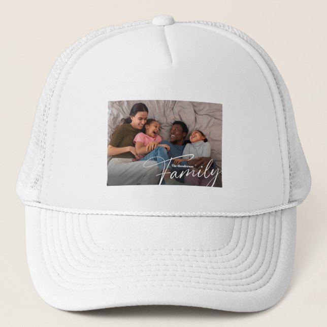 Simple Custom Family Photo Trucker Hat (Front)