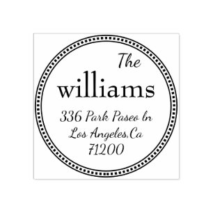 Simple Custom Family Round Return Address Stamp