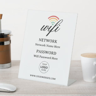 Simple Custom Guest Wifi Password and Network Pedestal Sign