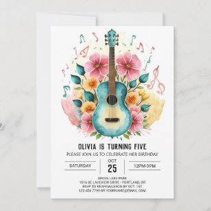Simple Custom Guitar Birthday Invitation