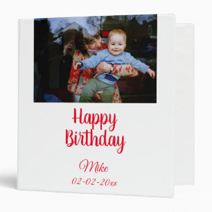 simple custom happy birthday photo invitation binder