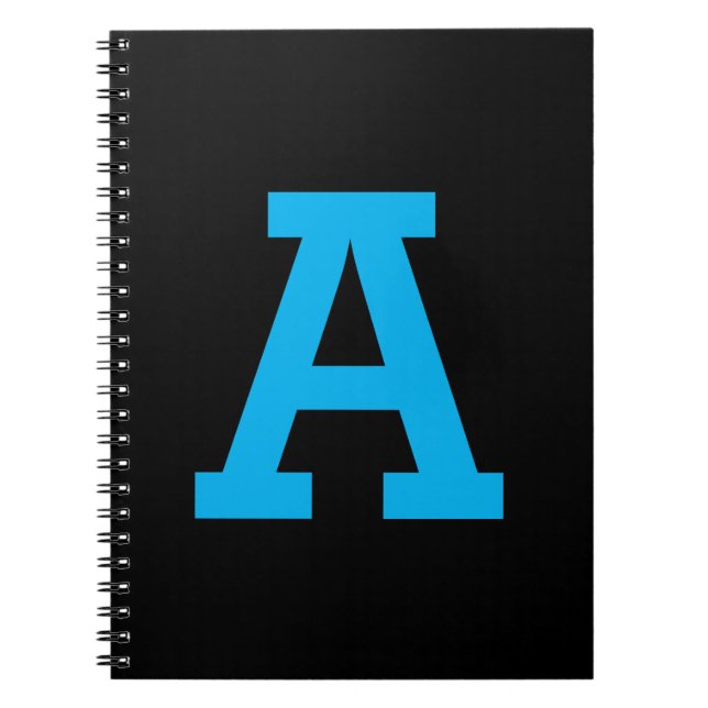 Simple Custom Initial Letter Solid Colour Notebook (Front)