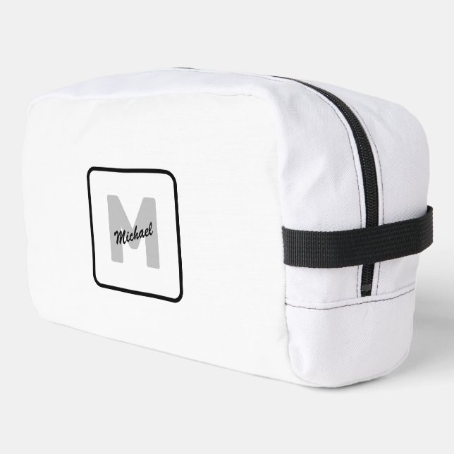 Simple Custom Initial Name Button Dopp Kit (Left Corner)