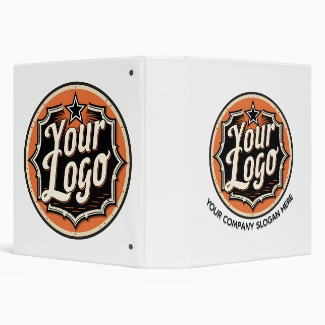 Simple Custom Logo and Text Business Binder (Background)