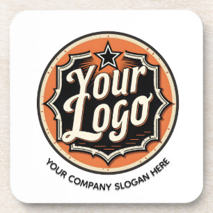 Simple Custom Logo and Text Business Coaster