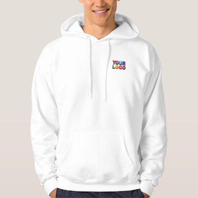 Simple Custom Logo and Text Business Hoodie (Front)