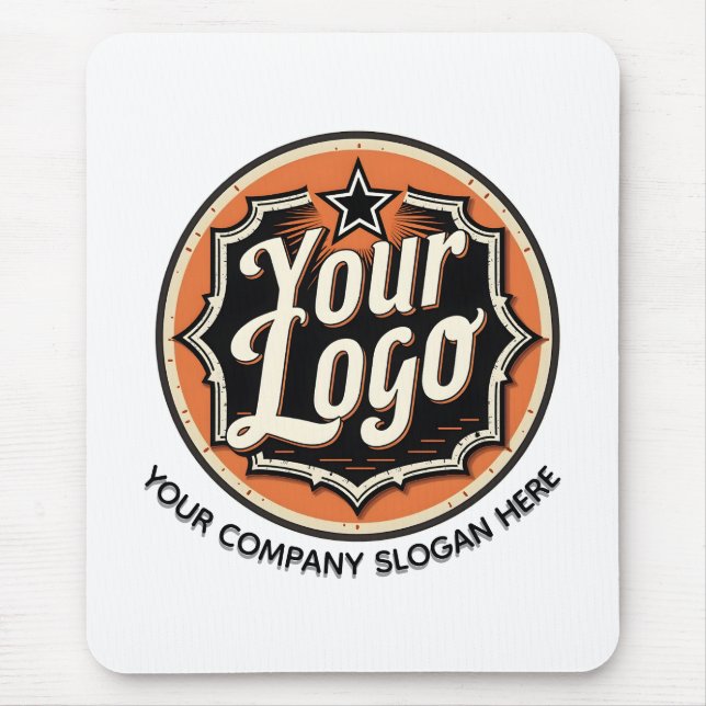 Simple Custom Logo and Text Business Mouse Pad (Front)