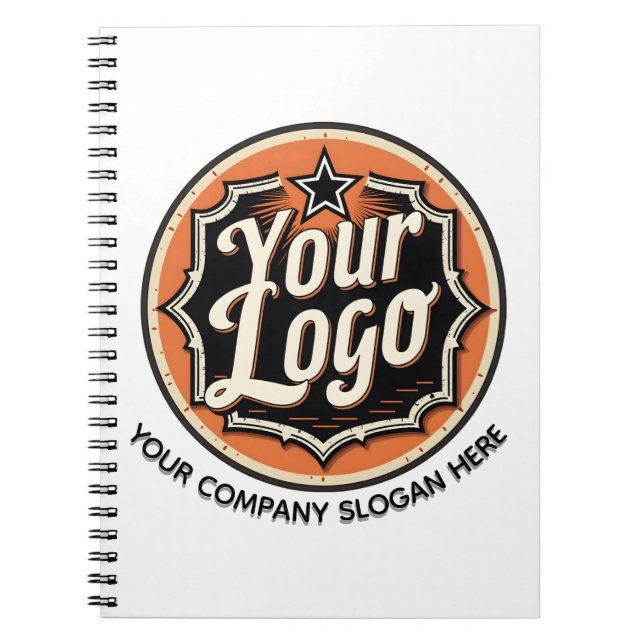 Simple Custom Logo and Text Business Notebook (Front)