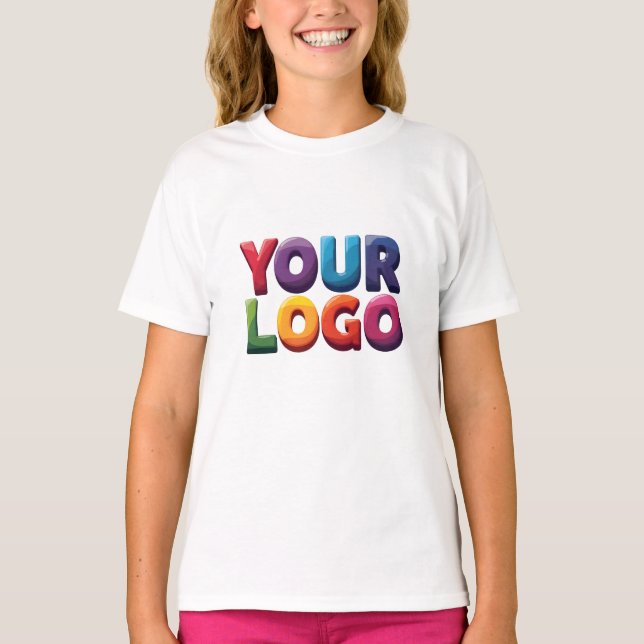 Simple Custom Logo and Text Business T-Shirt (Front)