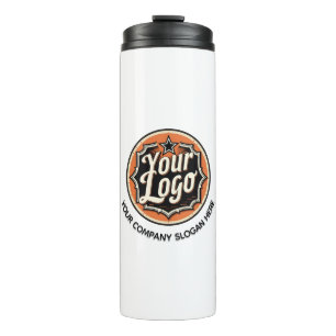 Simple Custom Logo and Text Business Thermal Tumbler