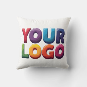 Simple Custom Logo and Text Business Throw Pillow