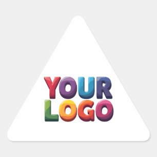 Simple Custom Logo and Text Business Triangle Sticker