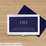 Simple Custom Logo  Business Card Holder<br><div class="desc">Elevate your networking game with this simple, sleek, and professional business card case. The navy blue background features your logo, company name, address, contact information and website in classic golden typography in the lower thirds add a touch of sophistication to your business interactions. Stay organized and make a lasting impression...</div>