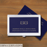 Simple Custom Logo  Business Card Holder<br><div class="desc">Elevate your networking game with this simple, sleek, and professional business card case. The navy blue background features your logo, company name, address, contact information and website in classic golden typography in the lower thirds add a touch of sophistication to your business interactions. Stay organized and make a lasting impression...</div>