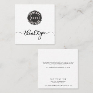 Simple Custom Logo Business Thank You Insert Card