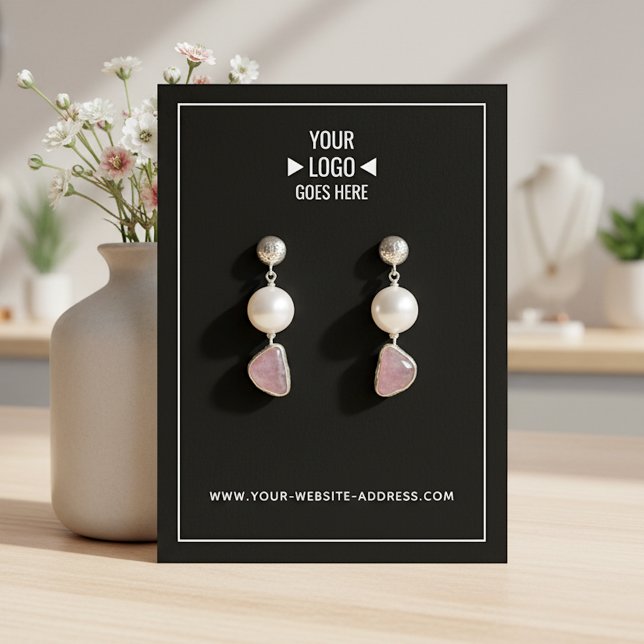 Simple Custom Logo Earring Jewellery Display Card (Creator Uploaded)