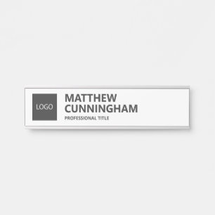 Simple Custom Logo Employee Name Job Title Door Sign