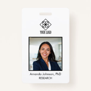 Simple Custom Logo Employee Photo ID  Badge