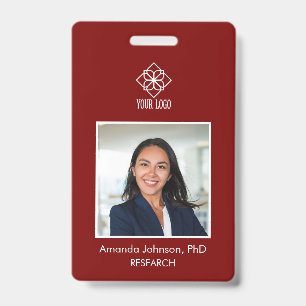 Simple Custom Logo Employee Photo ID  Badge