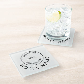 Simple Custom Logo Hotel Name Any Colour Glass Coaster