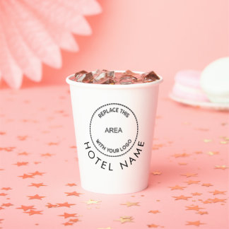 Simple Custom Logo Hotel Name Any Colour Paper Cups