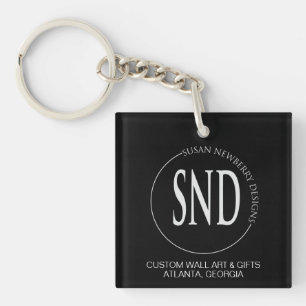 Simple Custom Logo QR Code Business Keychain