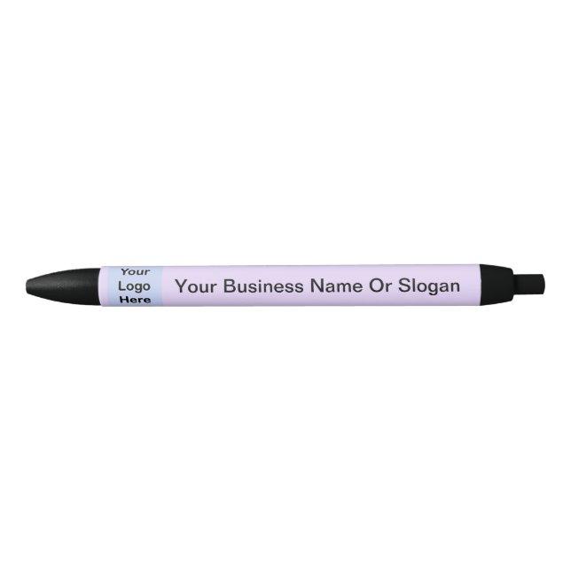 Simple Custom Logo Small Business Lavender Black Ink Pen (Front)