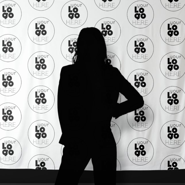 Simple Custom Logo Step and Repeat Photo Backdrop Tapestry (Creator Uploaded)