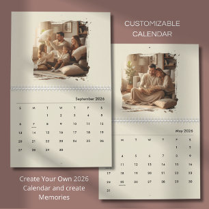 Simple Custom Modern Design Photo Calendar
