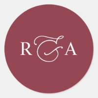 Simple Custom Monogram Burgundy Personalized