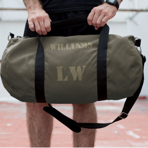 Simple Custom Name Monogram Jersey Number Duffle Bag