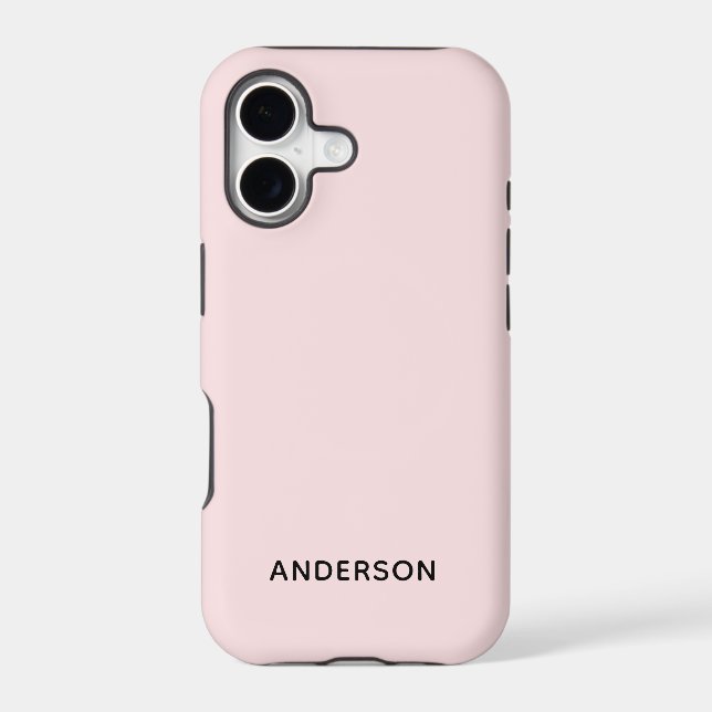 Simple Custom Personalized Pastel Pink  (Verso)