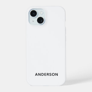 Simple Custom Personalized White iPhone 15 Case